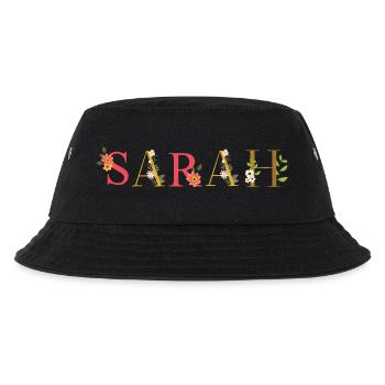 SARAH name decorated with flowers - Kids’ Bucket Hat - black - Front