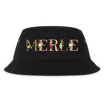 MERLE nom orné de fleurs - Bob Enfant - noir - Devant