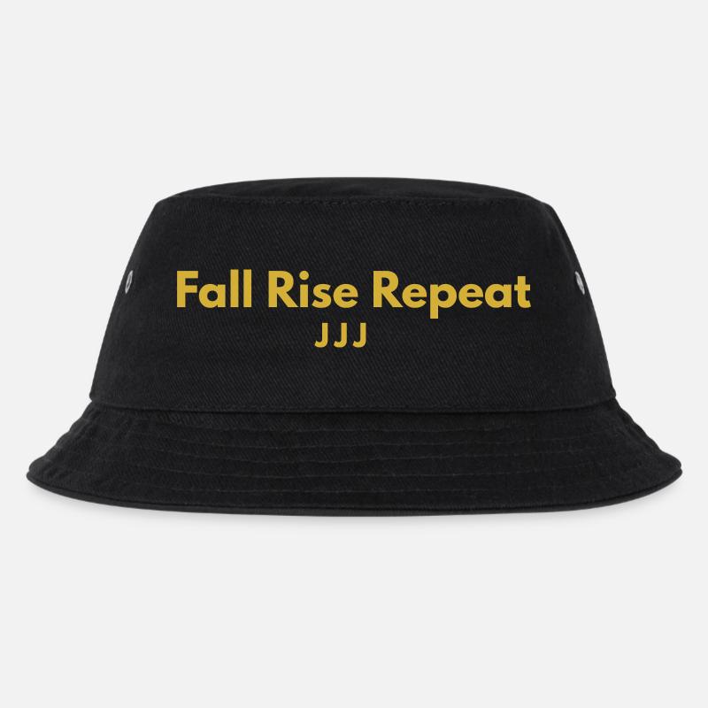 Fall Rise Wiederholung - Kinder Bucket Hat - Schwarz