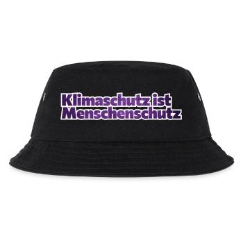Klimaschutz ist Menschenschutz - Kinder Bucket Hat - Schwarz - Vorne