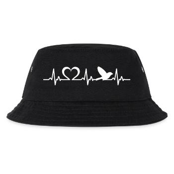 Birds Heartbeat Bird Love - Kids’ Bucket Hat - black - Front