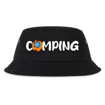 Camping Blume Comic Caravan Van Life Motorhome Fan - Kids’ Bucket Hat - black - Front