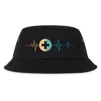 Retro Herzschlag Medizin - Kinder Bucket Hat - Schwarz - Vorne