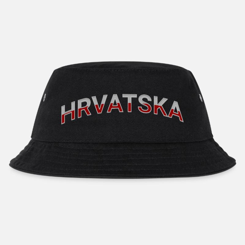 HRVATSKA - Kinder Bucket Hat - Schwarz