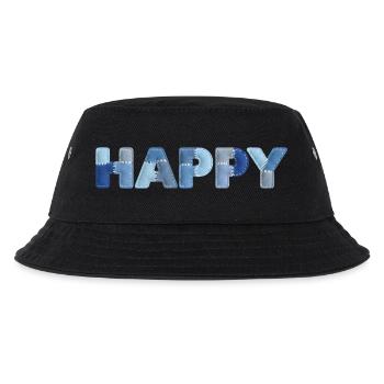 HAPPY Denim Patchwork neuer Trend - Kinder Bucket Hat - Schwarz - Vorne