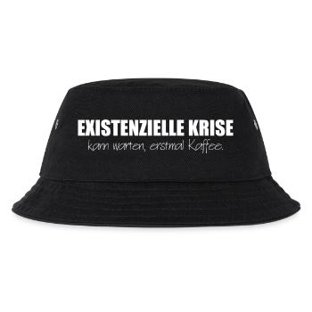 Kaffee - Existenzielle Krise kann warten - Kinder Bucket Hat - Schwarz - Vorne