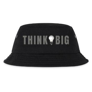 Think big - Glühbirne Motiv & Schriftzug - Kinder Bucket Hat - Schwarz - Vorne