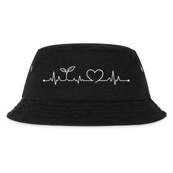 Veganer Herzschlag vegan - Kinder Bucket Hat - Schwarz - Vorne