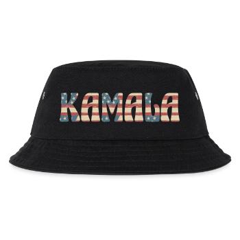 Kamala American flag in the text - Kids’ Bucket Hat - black - Front