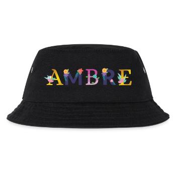 AMBRE Nom Orné de Fleurs - Bob Enfant - noir - Devant