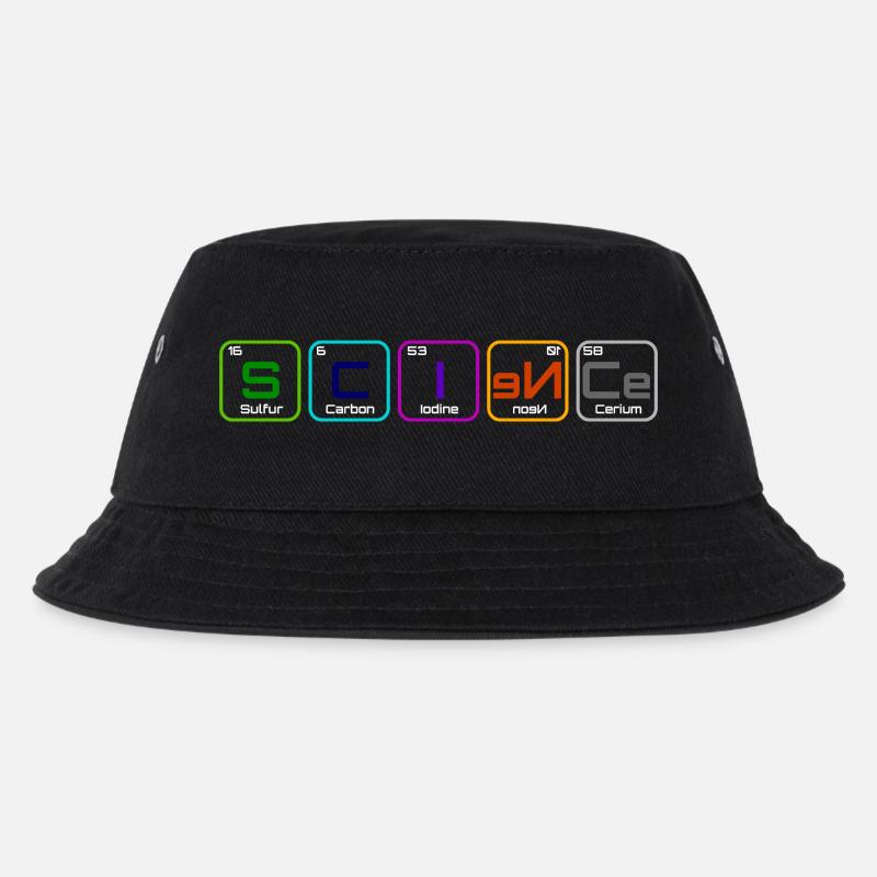 "Wissenschaft" mit den Elementen - Kinder Bucket Hat - Schwarz