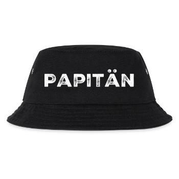 Papitän Vatertag bester Papa Anker - Kinder Bucket Hat - Schwarz - Vorne