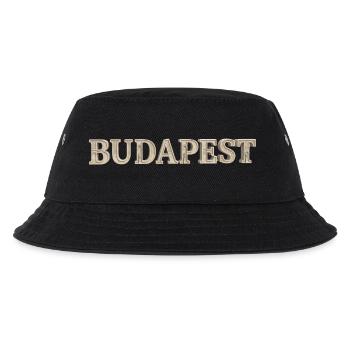 BUDAPEST – Architectural Stone Typography - Kinder Bucket Hat - Schwarz - Vorne