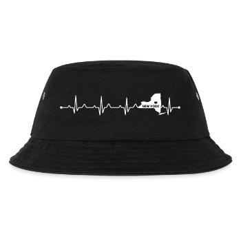 New York City Heart NYC Heartbeat EKG Proud State - Kinder Bucket Hat - Schwarz - Vorne