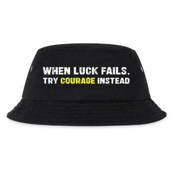 Mut über Glück Typografie - Kinder Bucket Hat - Schwarz - Vorne