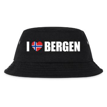 I love Bergen Norwegen - Kinder Bucket Hat - Schwarz - Vorne