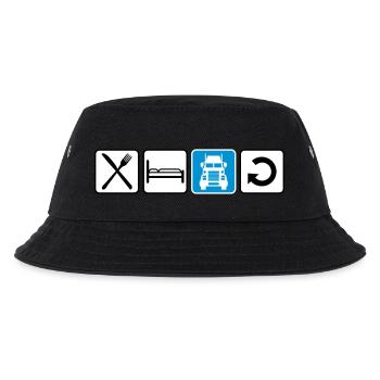 logo eat sleep drive repeat truck lkw lastwagen fe - Kinder Bucket Hat - Schwarz - Vorne