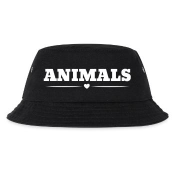 Animals Tiere Tierliebe Tierschützer - Kinder Bucket Hat - Schwarz - Vorne