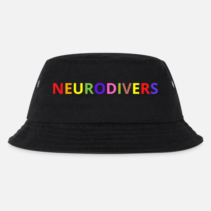 Neurodivers - bunte Buchstaben - Kinder Bucket Hat - Schwarz