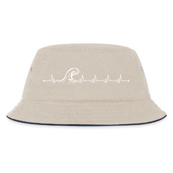 Heartbeat wave - Kids’ Bucket Hat - ecru/navy - Front