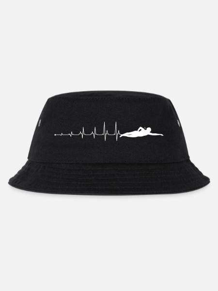 Herzschlag-Schwimmen - Kinder Bucket Hat - Schwarz