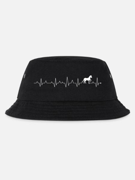 Pferdeliebhaber Herzschlag - Kinder Bucket Hat - Schwarz