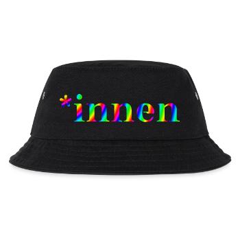 *innen Geschenkidee pro Gendern Feminismus innen - Kinder Bucket Hat - Schwarz - Vorne