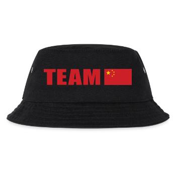 Support-Team China - Kinder Bucket Hat - Schwarz - Vorne