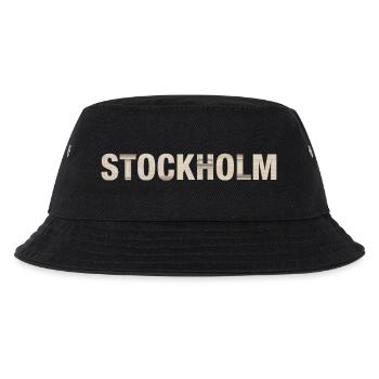 STOCKHOLM – Nordic Architectural Typography - Kinder Bucket Hat - Schwarz - Vorne