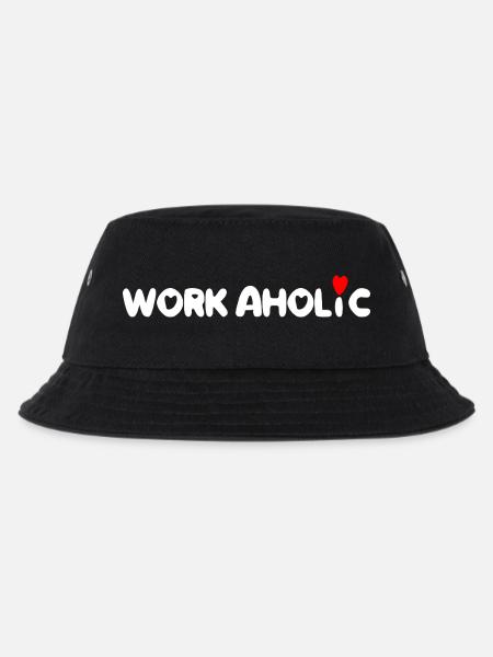 worker workaholic work - Kids’ Bucket Hat - black