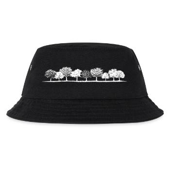 Zeitloser Wald Baumreihe – Minimalistisches Natur  - Kinder Bucket Hat - Schwarz - Vorne