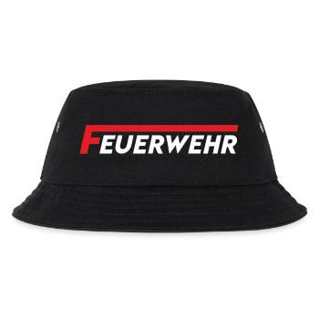 Feuerwehr Flammenlogo Rot Weiß - Kinder Bucket Hat - Schwarz - Vorne