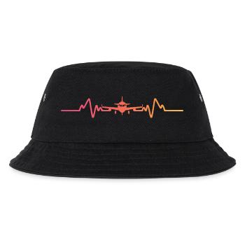 Sunset Airplane Herzschlag-Pilotenreise - Kinder Bucket Hat - Schwarz - Vorne