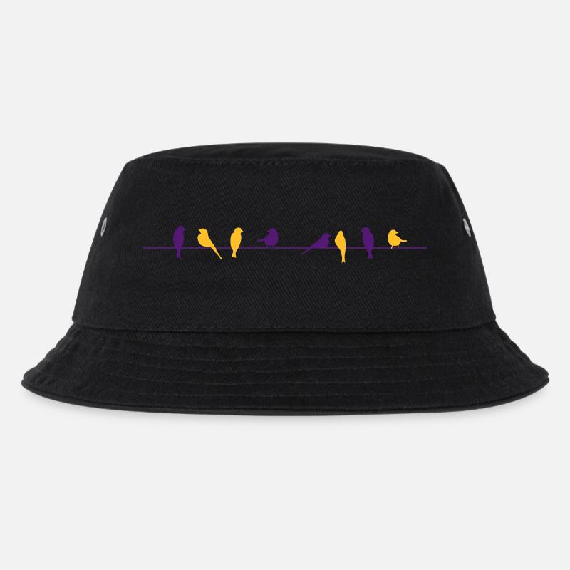 birds - Kinder Bucket Hat - Schwarz