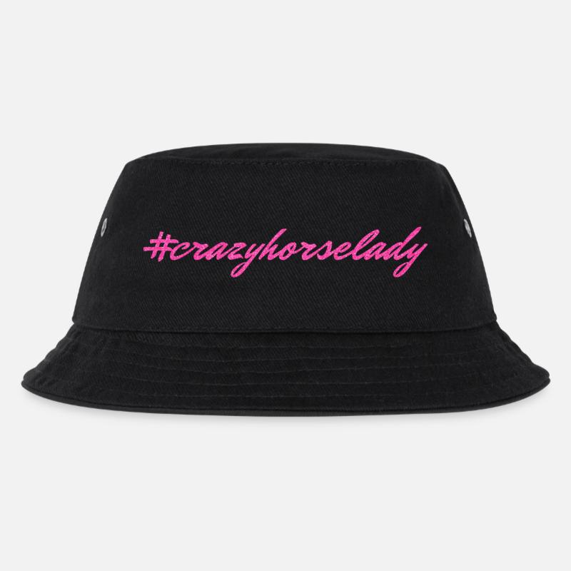 crazyhorselady - Kinder Bucket Hat - Schwarz
