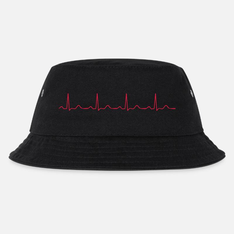 Herzschlag - Kinder Bucket Hat - Schwarz