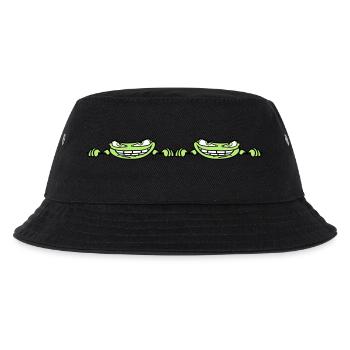 2 friends team couple duo hide frame text - Kids’ Bucket Hat - black - Front