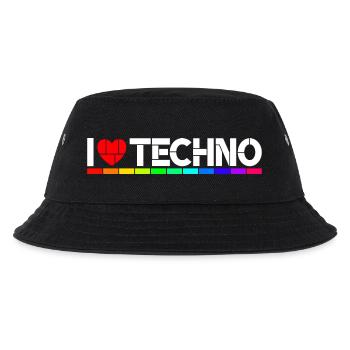 I love Techno - Kinder Bucket Hat - Schwarz - Vorne