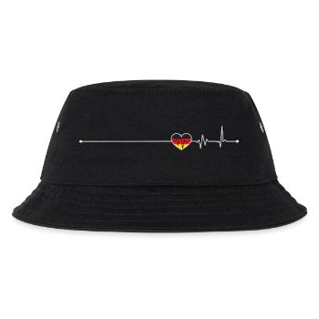 Heartbeat Deutschlandflagge - Kinder Bucket Hat - Schwarz - Vorne