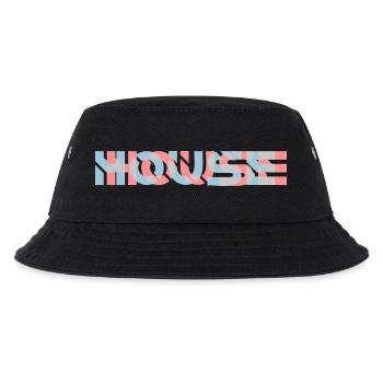 House 3D Effekt Logo - Kinder Bucket Hat - Schwarz - Vorne