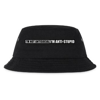 not antisocial anti stupid - Kids’ Bucket Hat - black - Front