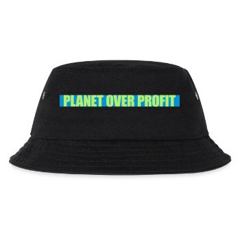 planet over profit quote - Kids’ Bucket Hat - black - Front