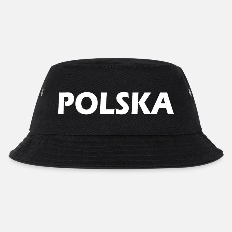 Polska - Kinder Bucket Hat - Schwarz