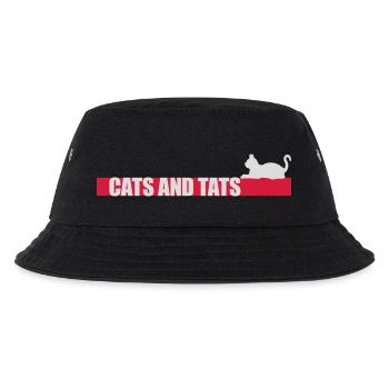 cats and tats Zitat - Kinder Bucket Hat - Schwarz - Vorne