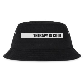 therapy is cool Zitat - Kinder Bucket Hat - Schwarz - Vorne