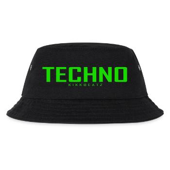 TECHNO - Kinder Bucket Hat - Schwarz - Vorne