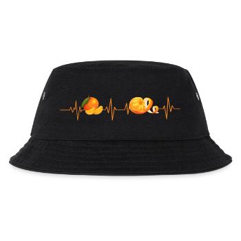 Mandarine Herzschlag - Geschenkidee - Kinder Bucket Hat - Schwarz - Vorne