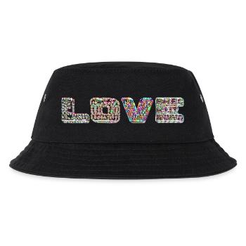 Love - Kinder Bucket Hat - Schwarz - Vorne