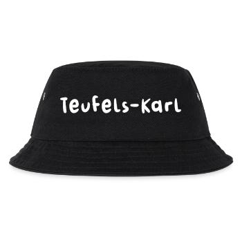 Teufels-Karl. Ein Teufelskerl. | Beste Wortspiele - Kinder Bucket Hat - Schwarz - Vorne