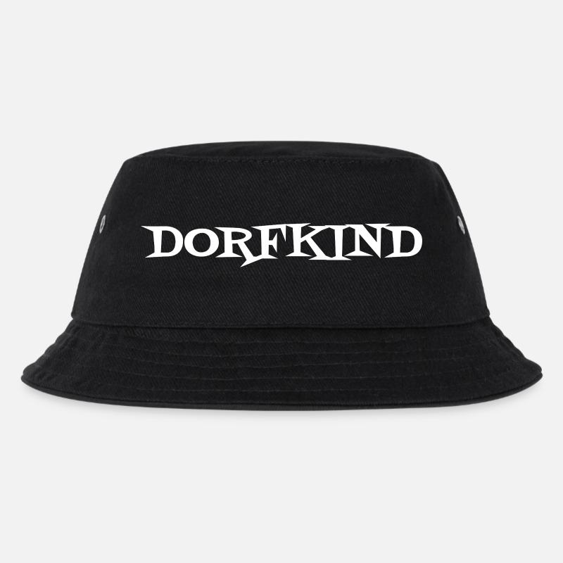 Dorfkind Handlettering - Kinder Bucket Hat - Schwarz